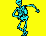 Dibujo Esqueleto contento pintado por legs