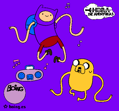 Finn y Jake escuchando música