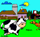 Dibujo Vaca en la granja pintado por juandavidmej