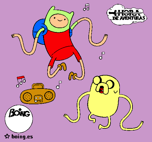 Finn y Jake escuchando música