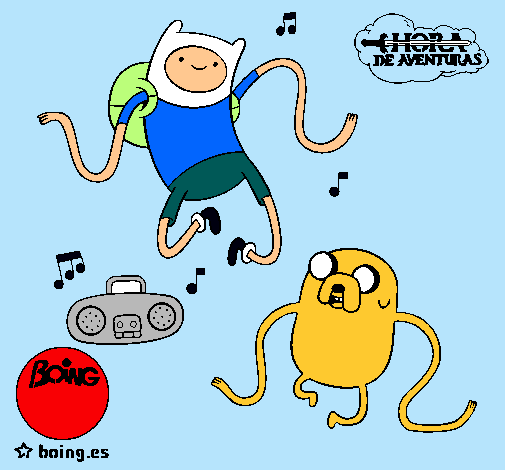 Finn y Jake escuchando música