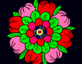 Dibujo Mandala floral pintado por lunicami