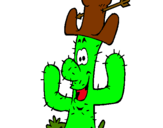 Dibujo Cactus con sombrero pintado por molo