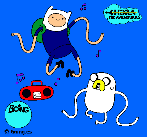 Finn y Jake escuchando música