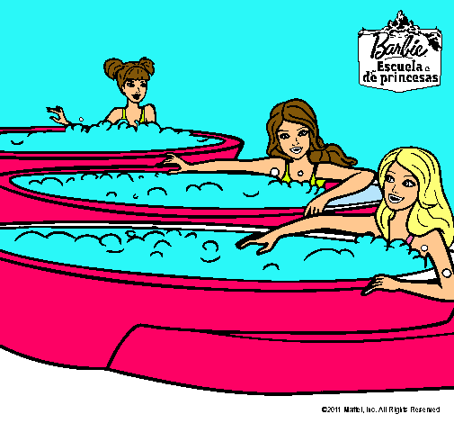 Barbie y sus amigas en el jacuzzi