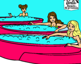 Dibujo Barbie y sus amigas en el jacuzzi pintado por DAQA