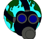 Dibujo Tierra con máscara de gas pintado por gtgtgtgt