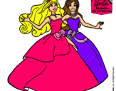 Dibujo Barbie y su amiga súper felices pintado por chuki4