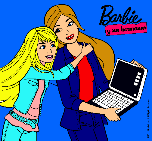 Dibujo El nuevo portátil de Barbie pintado por melosa