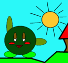 Dibujo Kirby en un día soleado pintado por nuria2005