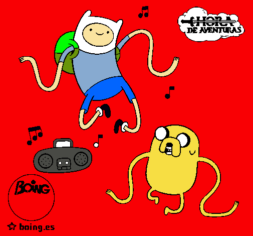 Finn y Jake escuchando música