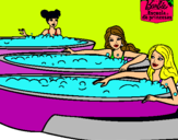 Dibujo Barbie y sus amigas en el jacuzzi pintado por claudia1234