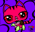 Dibujo Gatito Littlest Pet Shop pintado por JUANPANDY