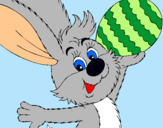 Dibujo Conejo y huevo de pascua II pintado por mikeyla