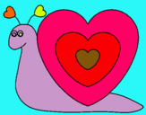 Dibujo Caracol corazón pintado por lyz6