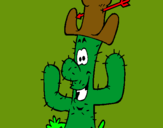 Dibujo Cactus con sombrero pintado por enek