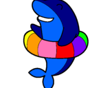 Dibujo Delfín con flotador pintado por ljfuhdfyugfg