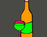 Dibujo Vino pintado por botel