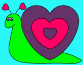 Dibujo Caracol corazón pintado por KOALA    