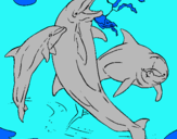Dibujo Delfines jugando pintado por mariadelciel