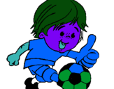 Dibujo Chico jugando a fútbol pintado por jgtrdeygfih