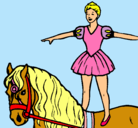 Dibujo Trapecista encima de caballo pintado por agoosss