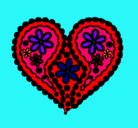 Dibujo Corazón de flores pintado por fassionista