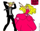 Dibujo Barbie bailando con un amigo pintado por princesa3333