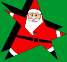 Dibujo Papa Noel en forma de estrella pintado por 060744
