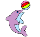 Dibujo Delfín jugando con una pelota pintado por sarilindon