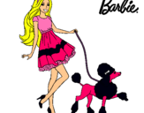 Dibujo Barbie paseando a su mascota pintado por totororo