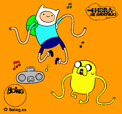 Finn y Jake escuchando música