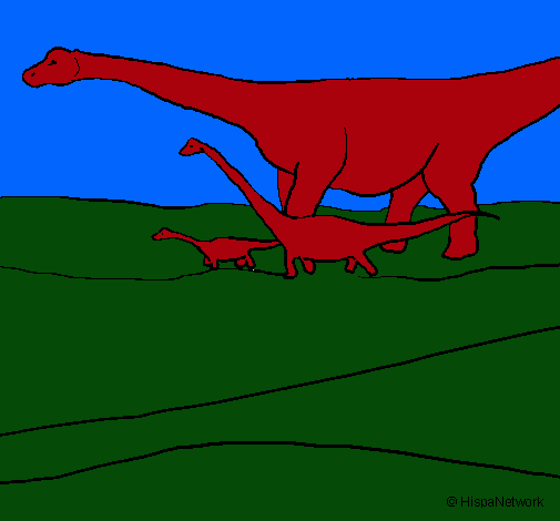 Dibujo Familia de Braquiosaurios pintado por james122