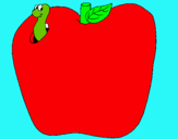 Dibujo Gusano en la fruta pintado por yepi