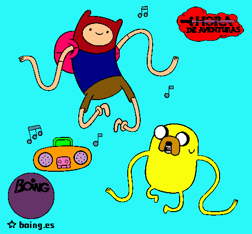 Finn y Jake escuchando música