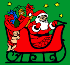 Dibujo Papa Noel en su trineo pintado por 060744