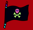 Dibujo Bandera pirata pintado por aled