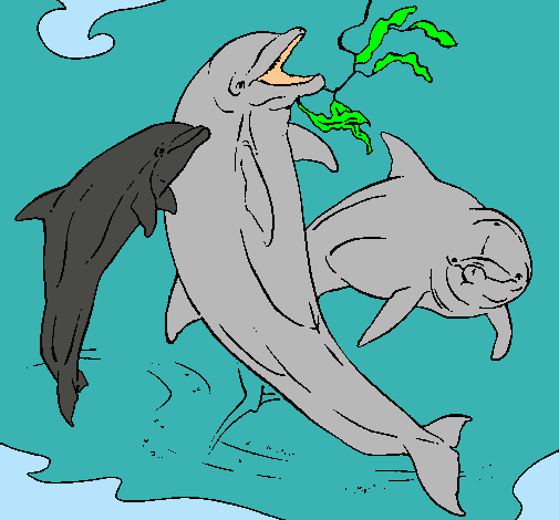Dibujo Delfines jugando pintado por PEPITAYO5