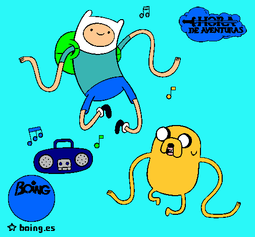 Finn y Jake escuchando música