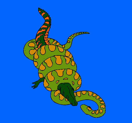 Dibujo Anaconda y caimán pintado por catalinali