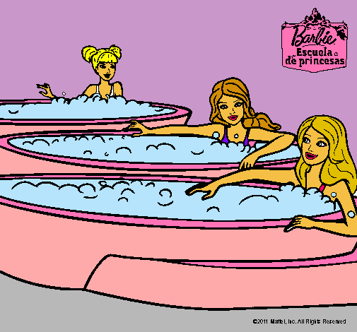 Barbie y sus amigas en el jacuzzi