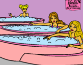 Dibujo Barbie y sus amigas en el jacuzzi pintado por lailolailo