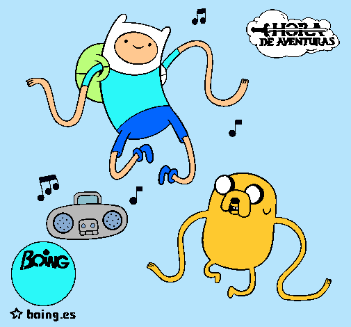 Finn y Jake escuchando música