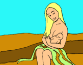 Dibujo Madre con su bebe pintado por sheila1gisel