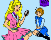 Dibujo Barbie con el teléfono móvil pintado por baloncesto