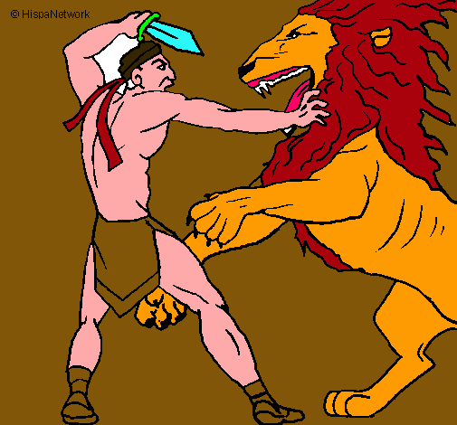 Gladiador contra león