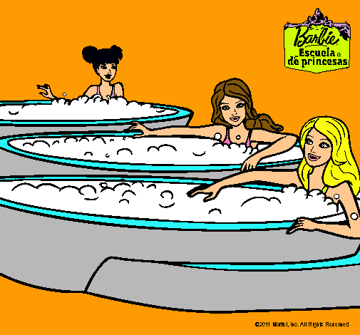 Barbie y sus amigas en el jacuzzi