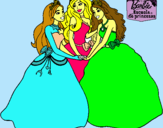 Dibujo Barbie y sus amigas princesas pintado por llomismayelt