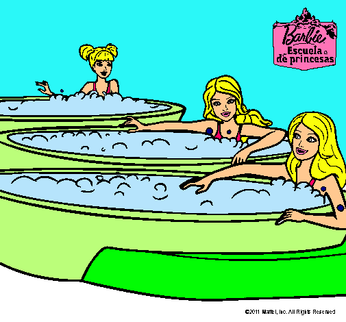 Barbie y sus amigas en el jacuzzi