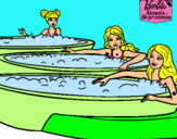 Dibujo Barbie y sus amigas en el jacuzzi pintado por rousmery